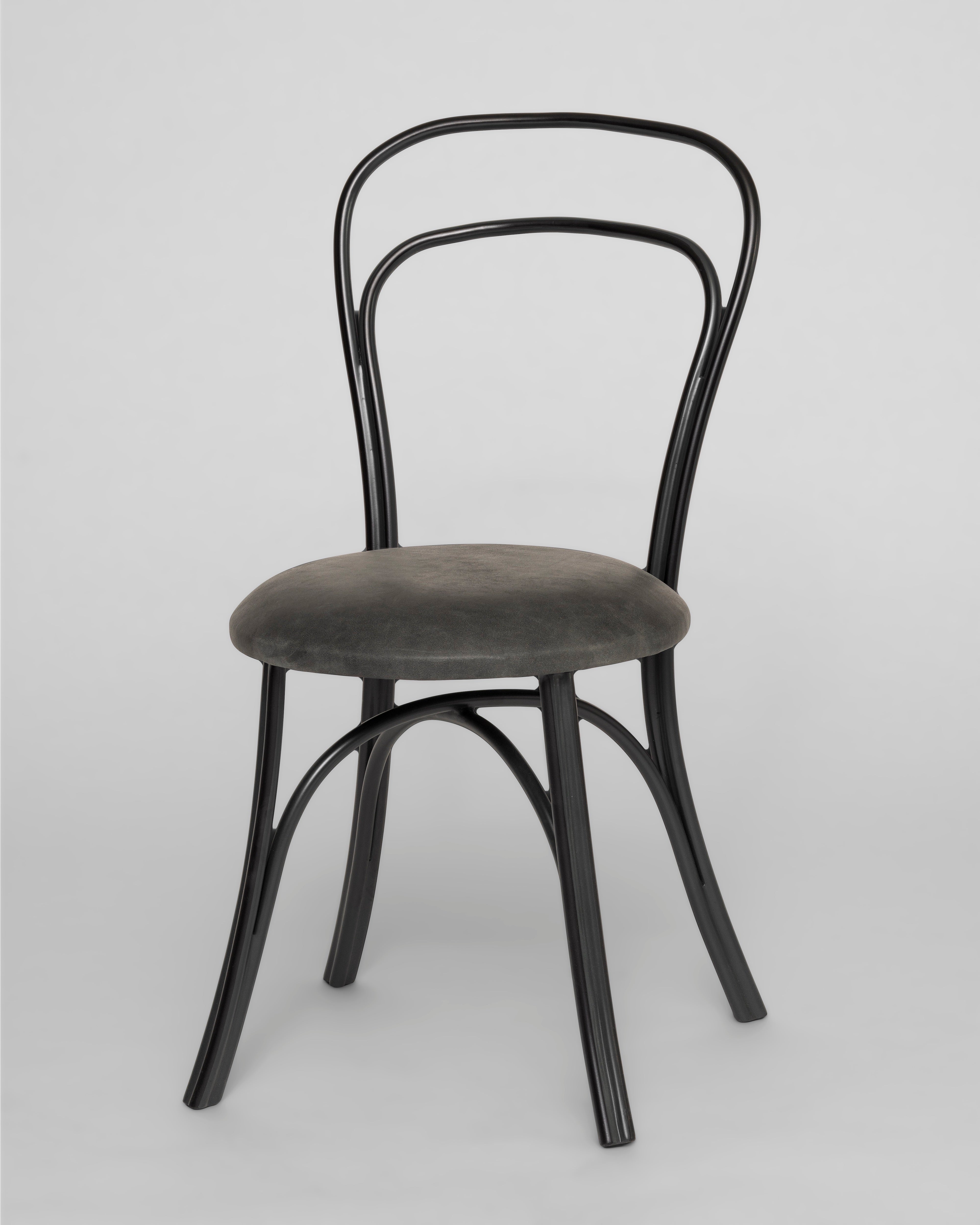 Daley Bistro Chair Shown in Superior with Distressed Anthracite leather