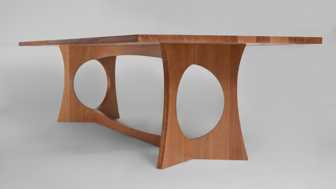 Spandrel Table Shown in white oak with natural finish