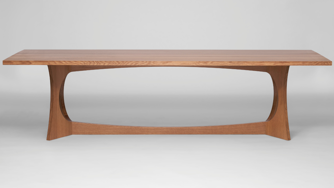 Spandrel Table Shown in white oak with natural finish